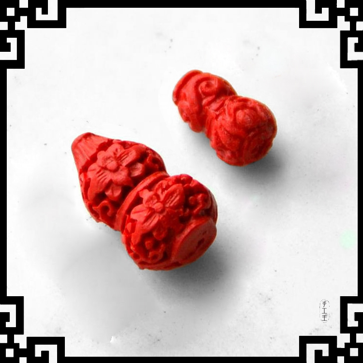 朱砂漆雕转运吉祥红色福禄葫芦手链脚链项链吊坠饰品配件散件挂件
