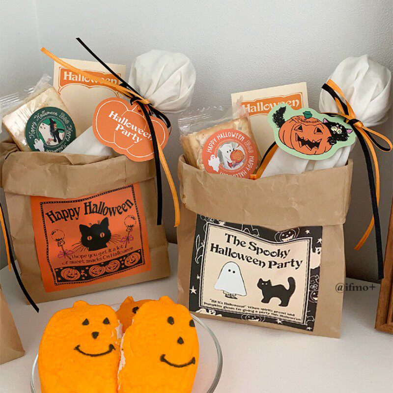 ifmo+万圣节氛围贴纸~礼物猫咪封口贴拍照DIY装饰贴ins不干胶E