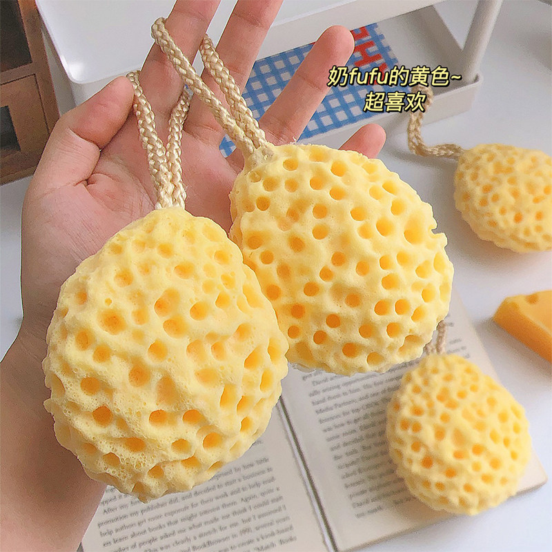 奶酪沐浴球超柔软蜂窝浴花球儿童可爱洗澡起泡海绵女高档不散搓澡