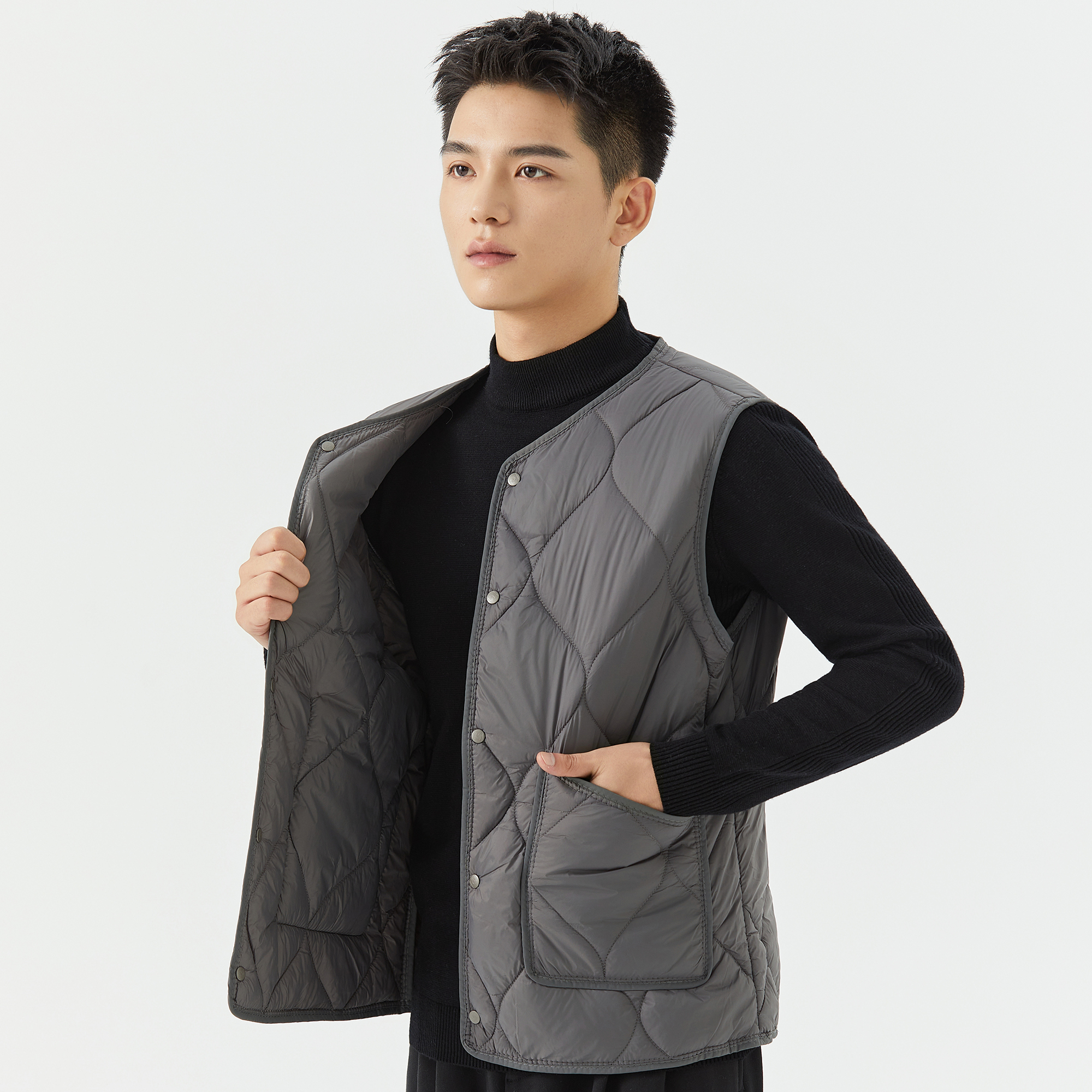 秋冬轻薄款羽绒棉马甲男内搭坎肩
