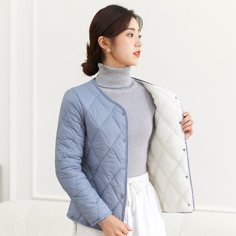 秋冬加绒长袖中老年打底防寒棉服