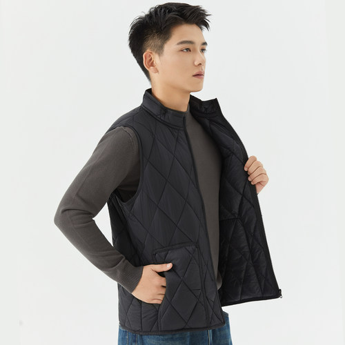 立领羽绒棉马甲短款保暖