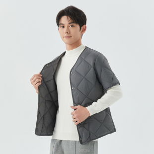 五分短袖 秋冬轻薄款 棉服内胆保暖中年爸爸棉衣 马甲男士 羽绒棉半袖