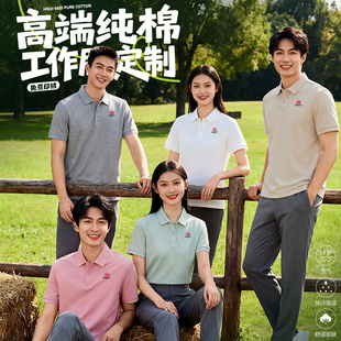 高品质纯棉polo衫定制工作服刺绣企业公司团体广告文化衫翻领短袖