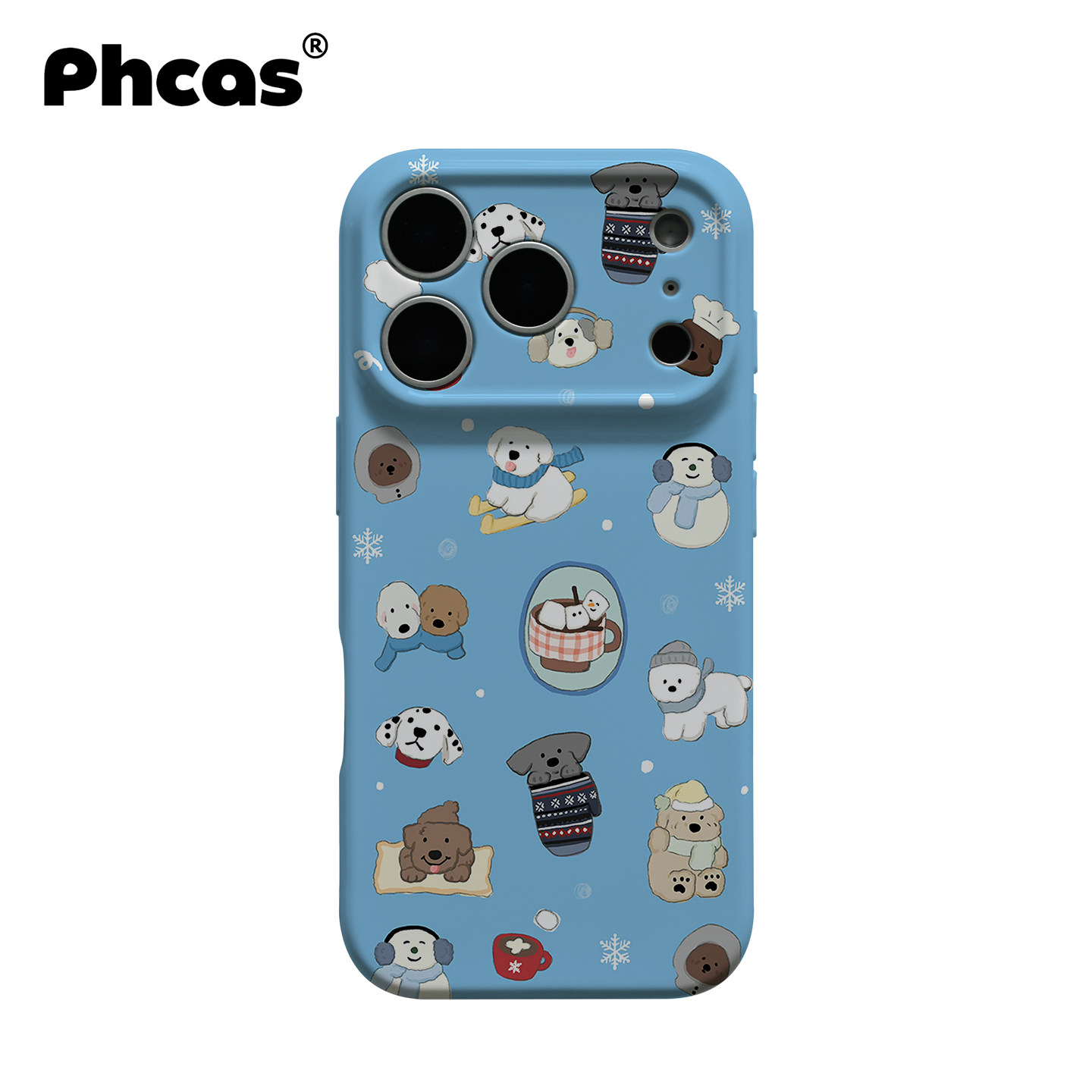 冬日小狗 适用苹果17promax磨砂手机壳iPhone17pro全包软壳16pro韩国ins可爱15毛衣围巾滑雪狗狗14小众插画13