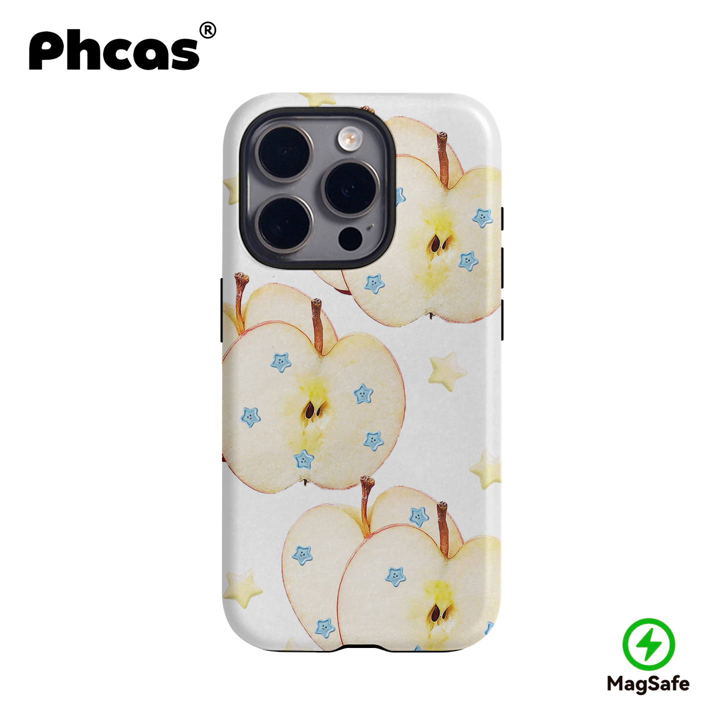 原创韩系简约艺术小众清新ins苹果切片适用苹果17promax磁吸磨砂菲林手机壳iPhone16pro双层二合一15保护套14