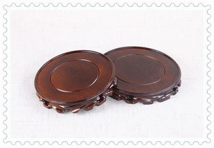 花盆花瓶鱼缸奇石茶壶圆形根雕实木底座   佛像摆件木制手工托架