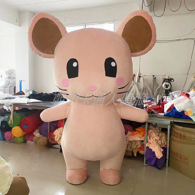 卡通人偶充气鼠吉祥物老鼠十二生肖活动表演机灵鼠毛绒田鼠耗子服
