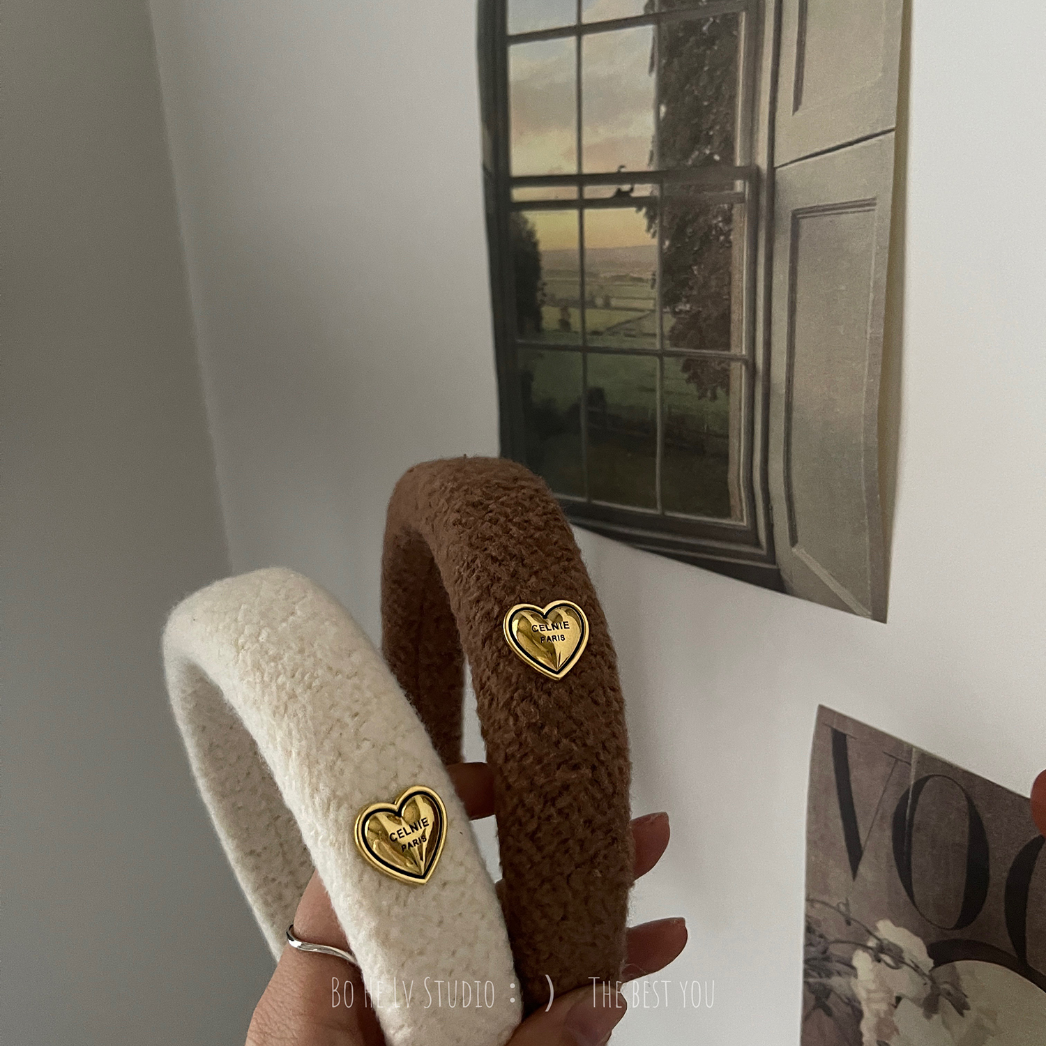 小香风小众毛绒发箍发饰头饰