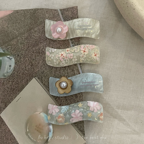 法式碎花发夹对夹简约清新发饰