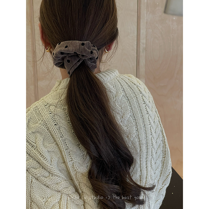 丝绒拿铁~细腻植绒咖啡色波点大肠发圈发绳丸子头皮筋女韩国头绳,饰品/流行首饰/时尚饰品新,发饰,淘宝优惠券,粉丝福利购,淘宝优惠卷