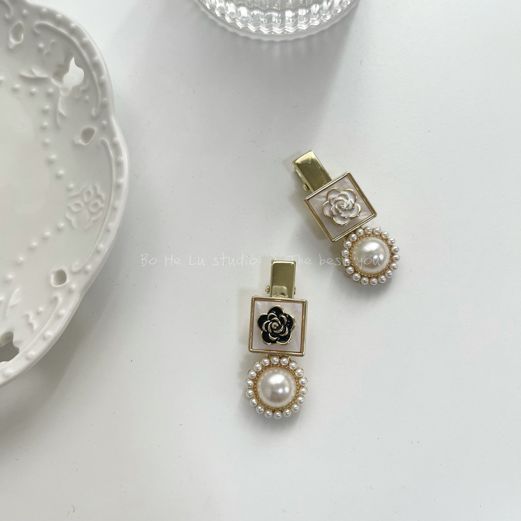 原创自制小香风山茶花珍珠发夹高级感边夹刘海夹子简约气质发卡女,饰品/流行首饰/时尚饰品新,发饰,淘宝优惠券,粉丝福利购,淘宝优惠卷