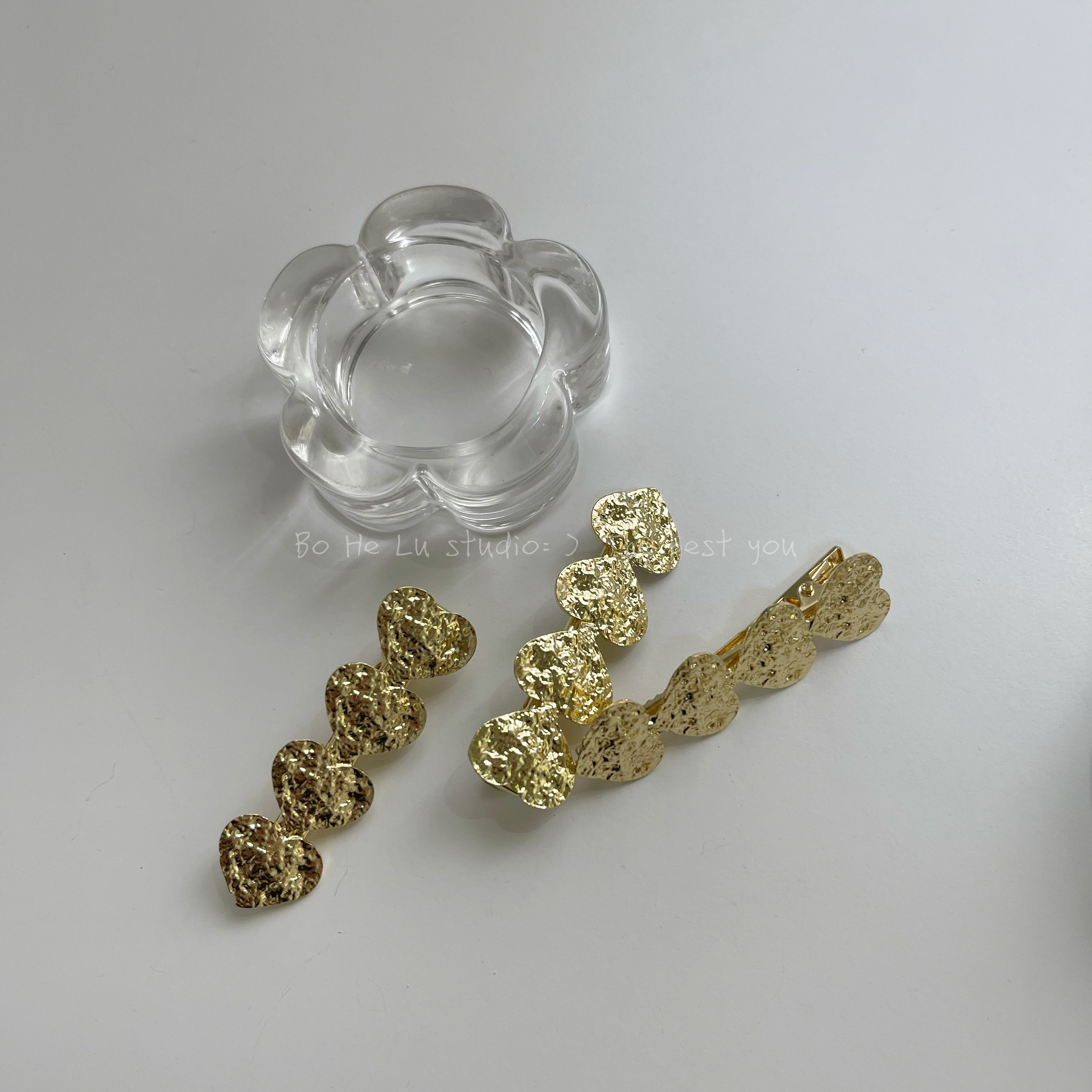 ins酷风褶皱波纹网红少女发夹