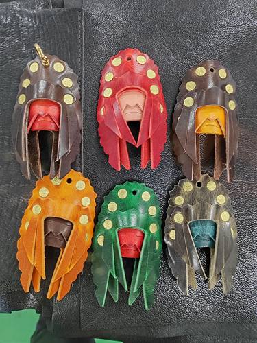 重油脂真皮印第安人头像植鞣头层牛皮包包配饰挂件马蹄扣实心配件