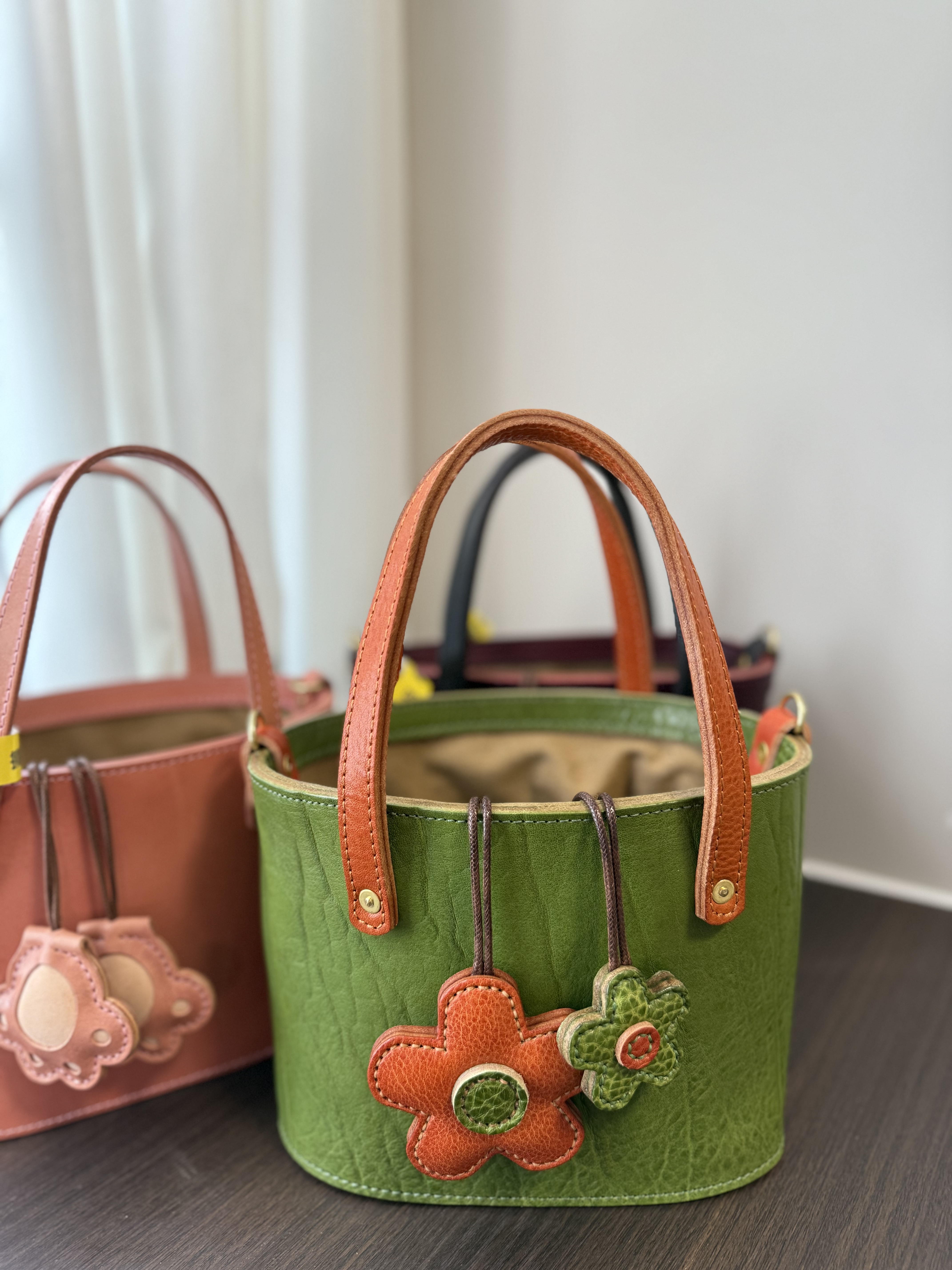 手工原色植鞣牛皮菜篮包复古单肩水桶包斜挎手提包简约欧美风女包