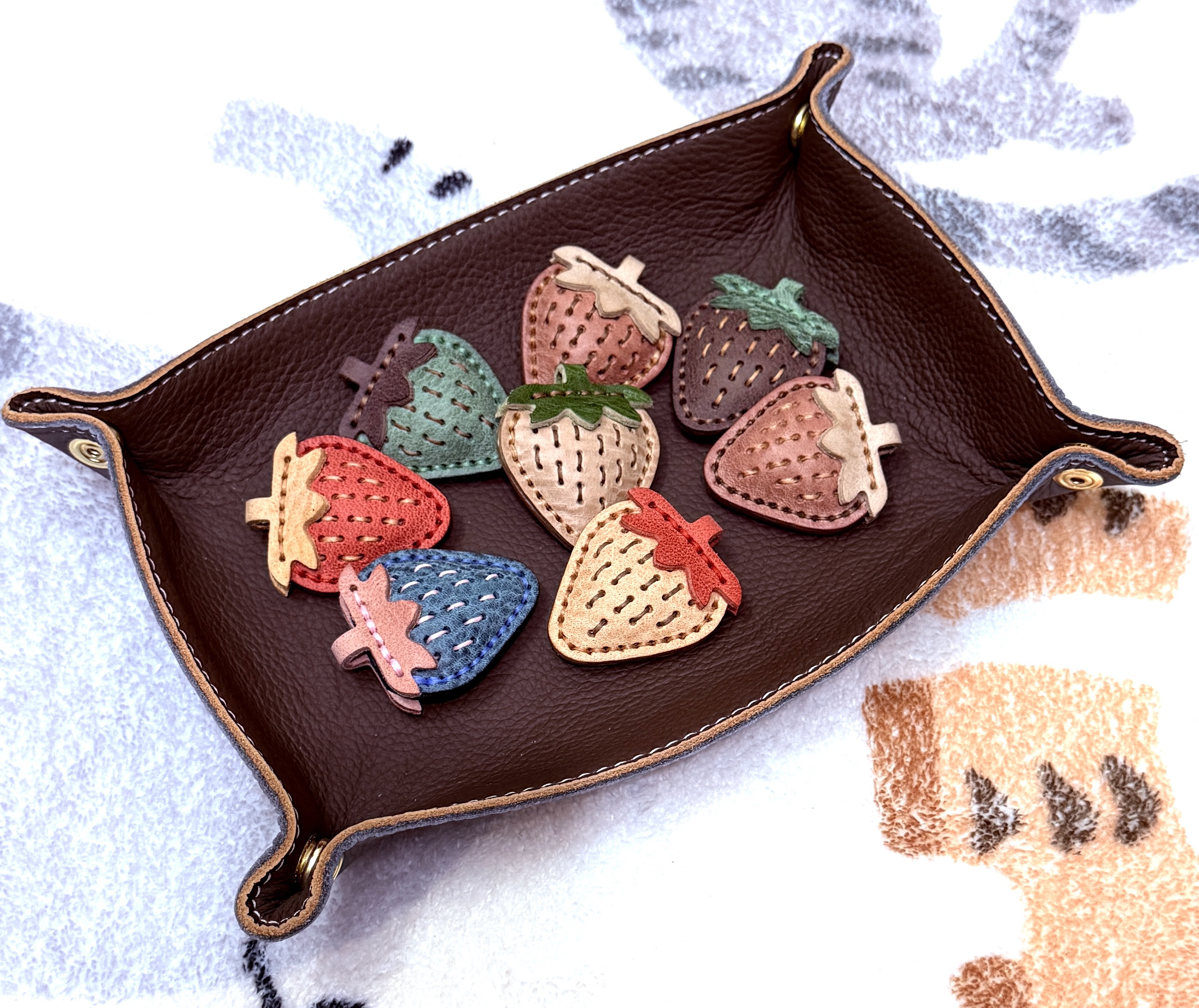 建团活动物料手工草莓 手工DIY制作材料包包挂件钥匙挂件生日礼物