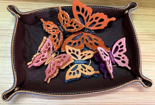 真皮DIY 蝴蝶新款情侣钥匙扣女精致钥匙链男网红款挂件高级感