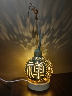 纯天然葫芦手工镂空雕刻夜灯家居摆件民宿装饰摆件茶桌周边摆件