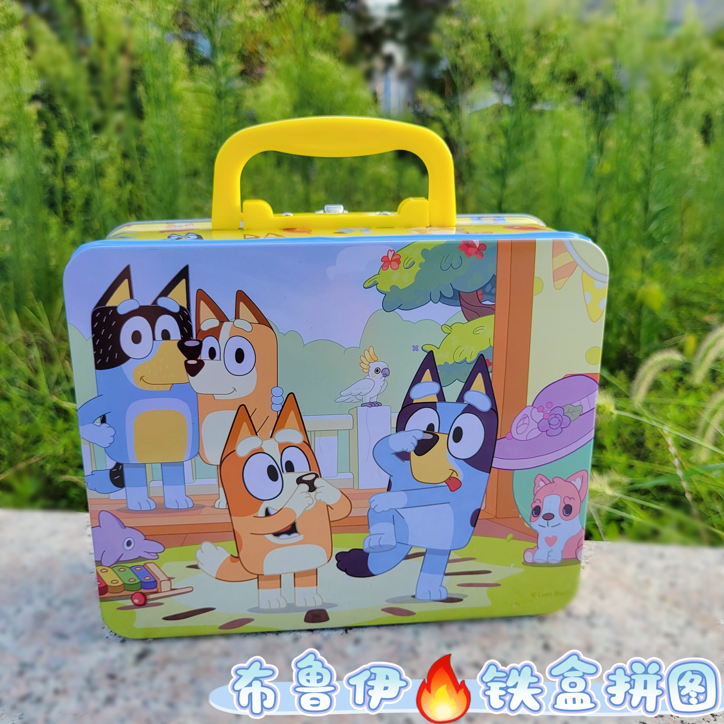 布鲁伊铁盒拼图卡通动漫儿童益智早教幼儿园礼物纸质平面拼板玩具