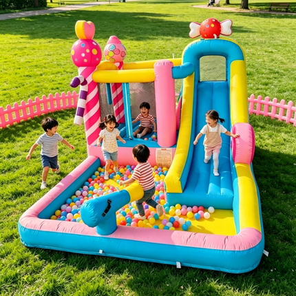 Home Indoor and Outdoor Inflatable Castle Children's Trampoline Small Amusement Park Slide Jumping Bed Naughty Castle