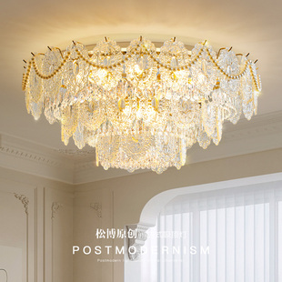 大气法式 水晶吸顶灯奶油风客厅灯中古卧室餐厅灯具2025套餐组合