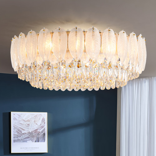 松博护眼法式奶油风羽毛吸顶灯