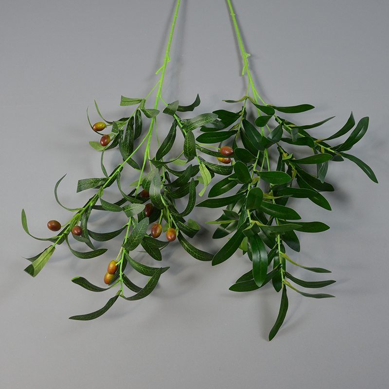 仿真花橄榄叶单枝带果橄榄叶 家居装饰绿植花 茶几餐桌摆放花艺