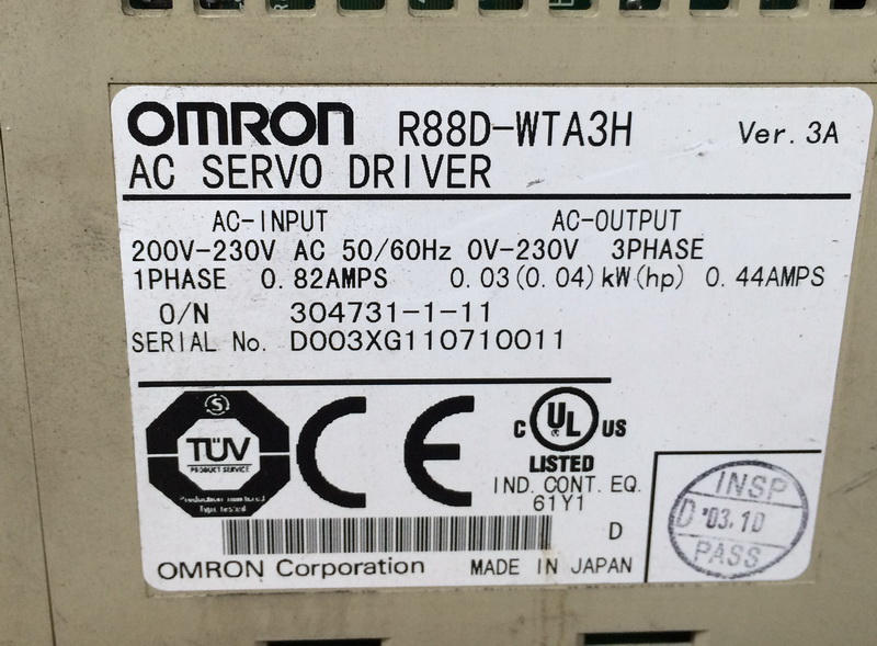 R88D-WTA3H二手驱动器欧姆龙