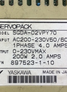 SGDA-02VPY70  二手安川驱动器 专业销售维修一体化