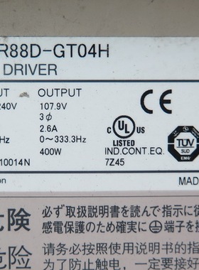 R88D-GT04H  二手欧姆龙驱动器