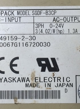 SGDF-B3CP  二手安川驱动器