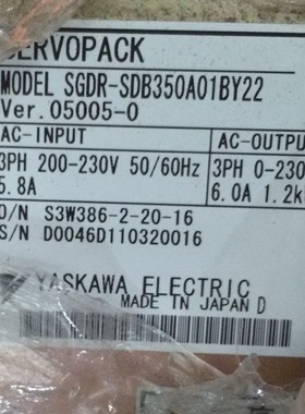 SGDR-SDB350A01BY22  二手安川驱动器