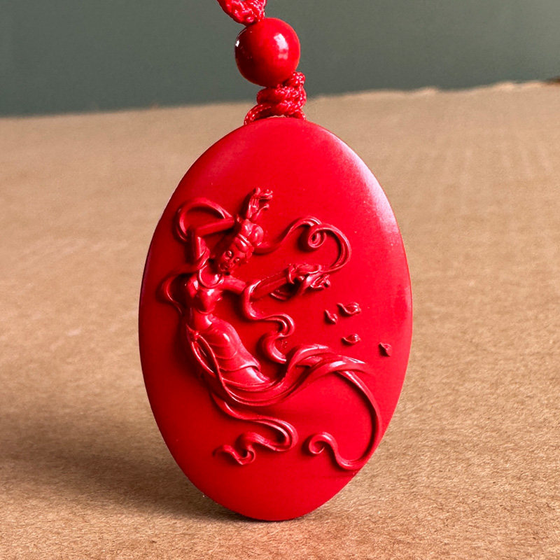 真品帝王红朱砂观音吊坠