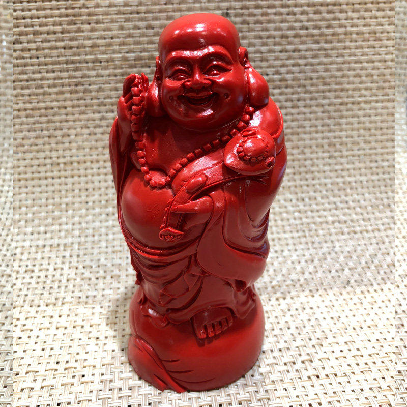 如意帝王红朱砂笑佛车载摆件