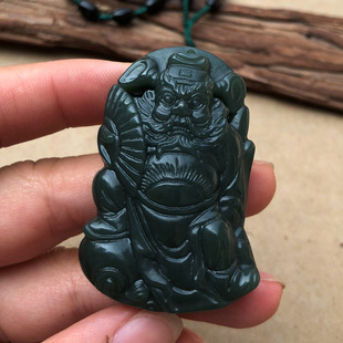 万应之钟馗吊坠新疆和田青玉五毒扇子天师二爷本年送礼物证书