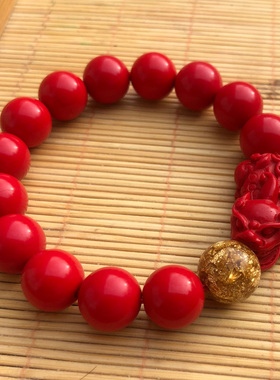 立体朱砂原色聚财送礼貔貅手链