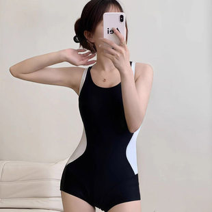 竞速泳衣三角速干运动游泳馆专业泳衣女成人连体保守遮肚竞速泳衣