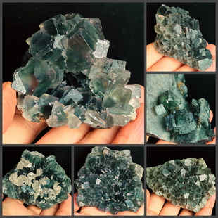 福建萤石阶梯渠阵天然绿色水晶簇原石摆件观赏石矿物标本奇石收藏