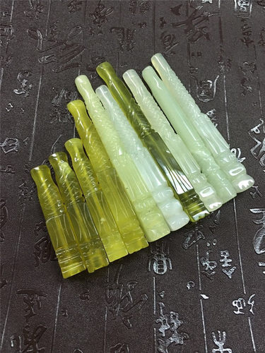 天然岫玉龙头保健玉烟咀 浮雕工艺 长短两款可供选择