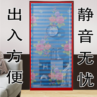 防蚊门帘加密一体纱帘农村家用室外门卧室静音软纱门帘子定制 夏季