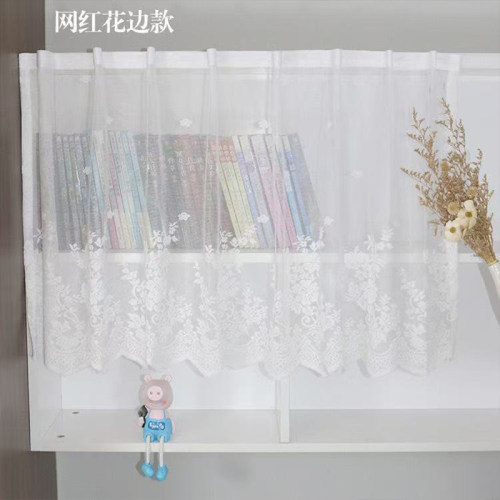 特价厨房柜子遮挡帘蕾丝绣花短帘咖啡帘飘窗短帘玄关隔断装饰半帘