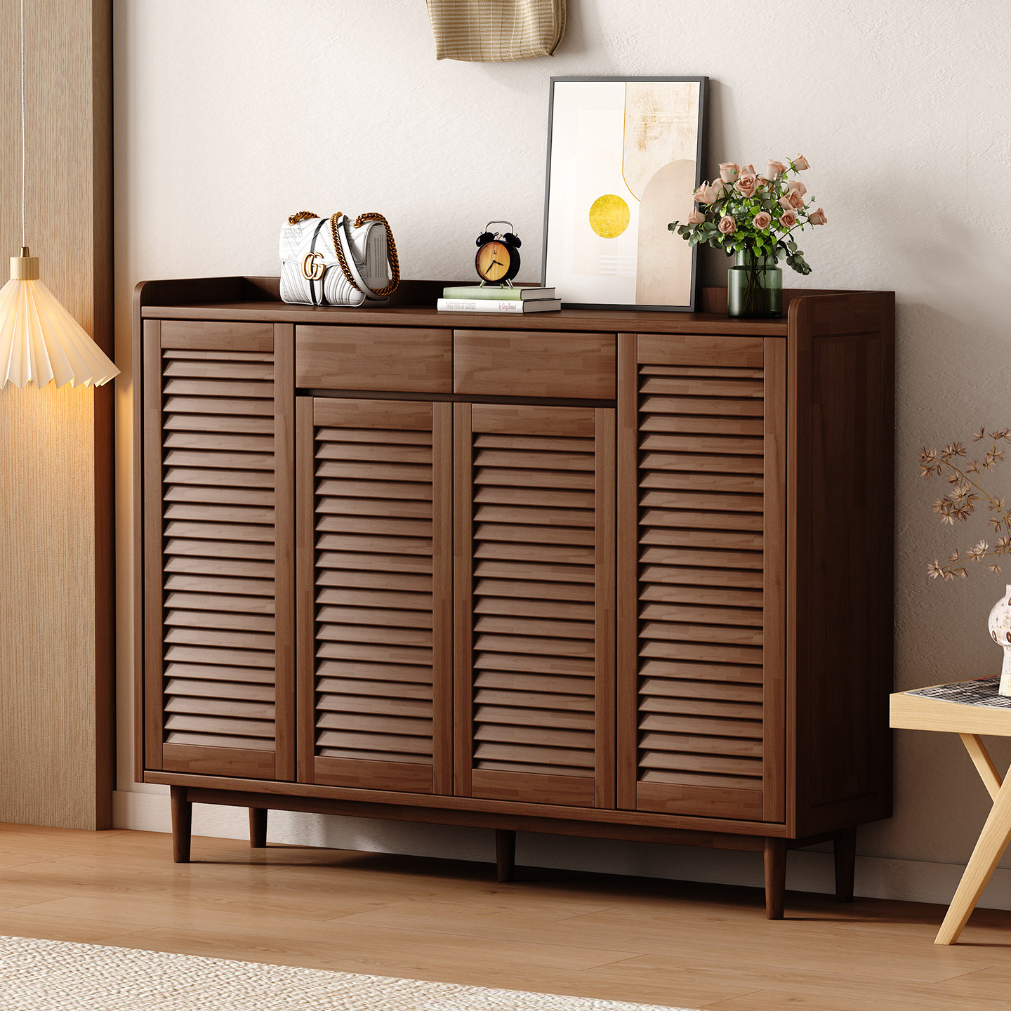 实木多层鞋柜2025新款门口入户玄关室内走廊过道室外单门鞋柜家用