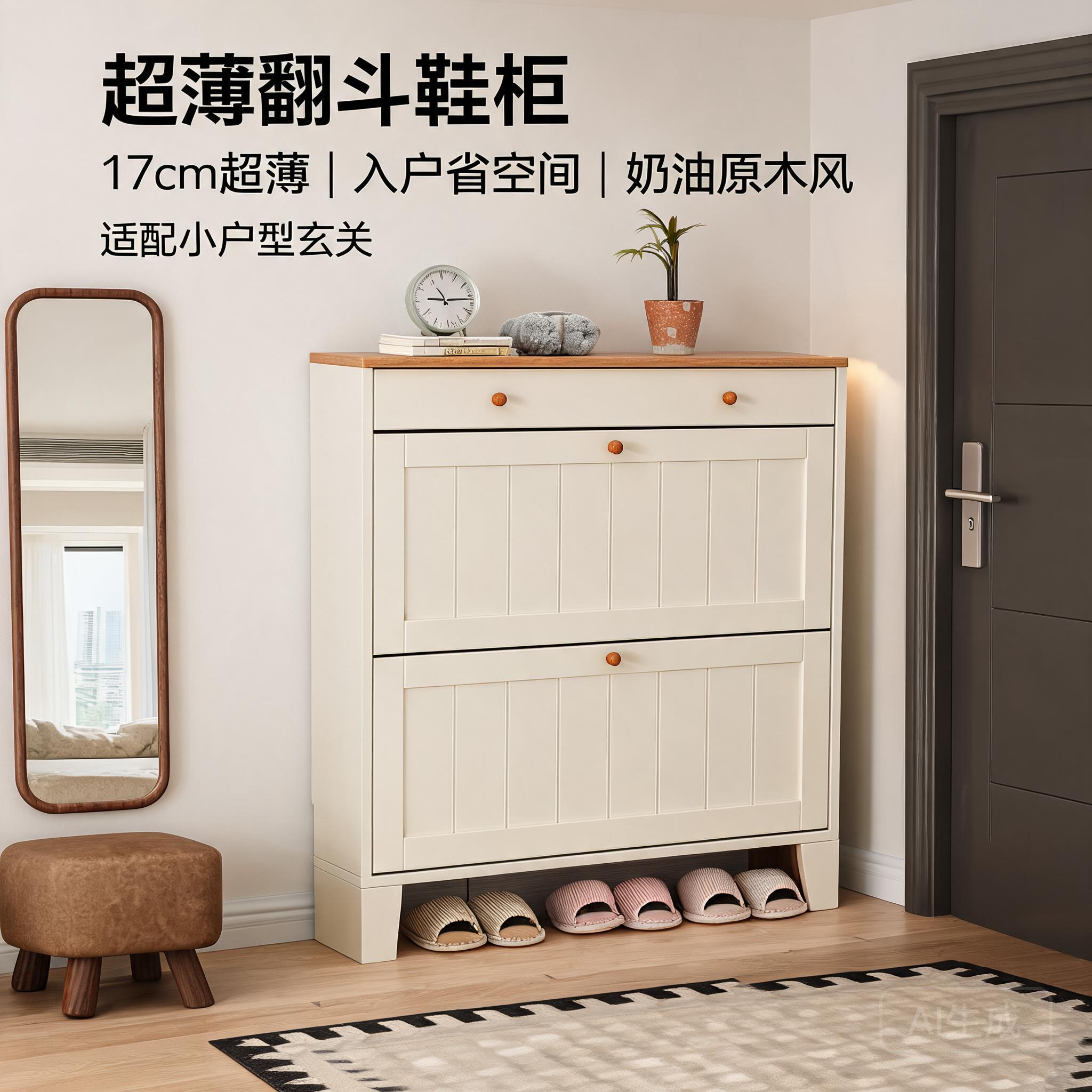 实木超薄翻斗鞋柜家用门口入户玄关客厅阳台收纳储物柜小户型鞋架