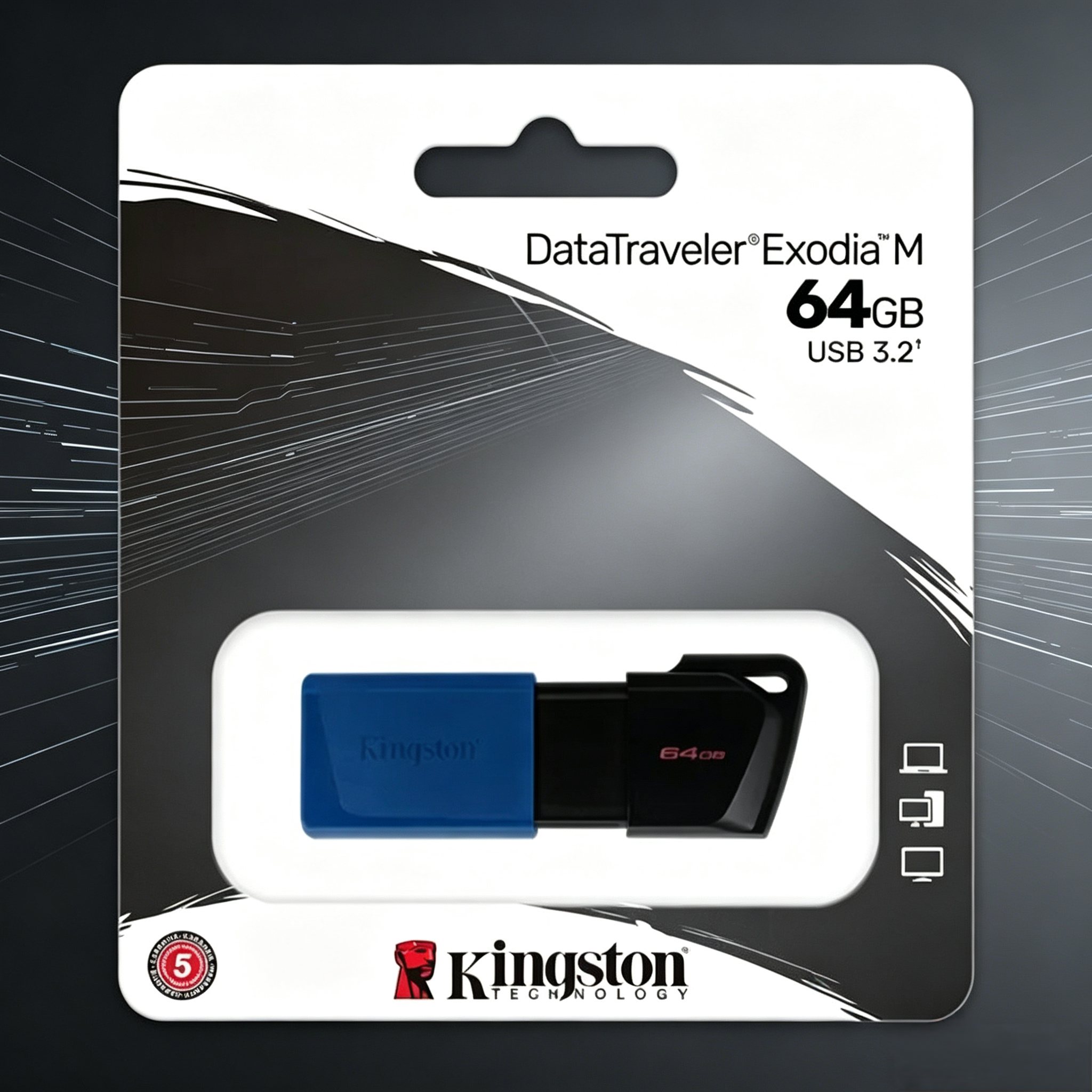 Kingston64GB USB3.2 Gen 1 U盘DTX学习办公投标礼品