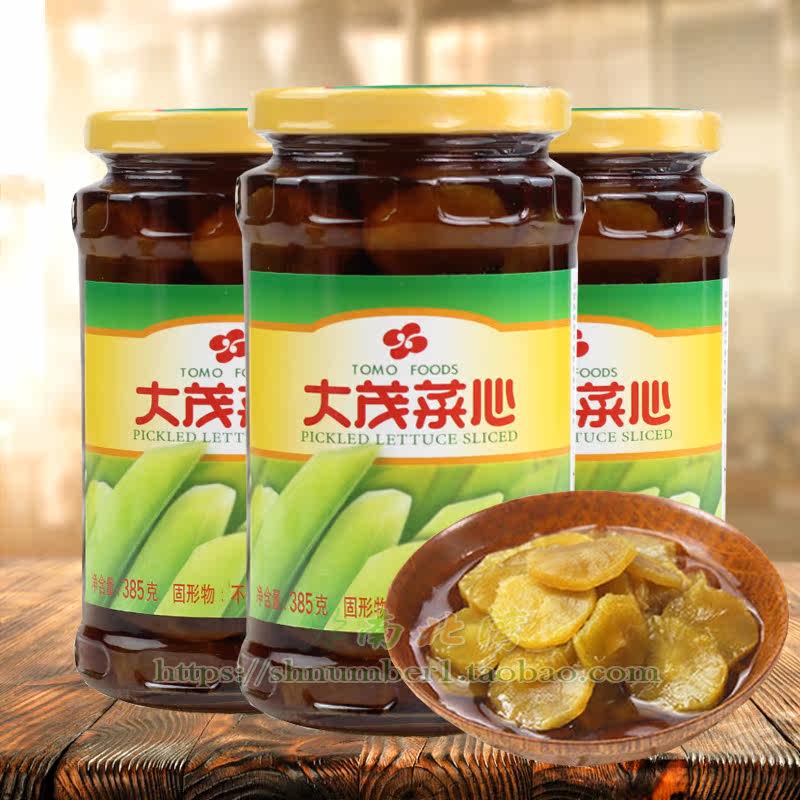 大茂菜心385g*3瓶装莴笋即食罐头咸菜榨菜酱菜泡菜早餐配粥下饭菜