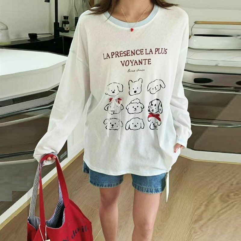 宽松轻薄长袖白色t恤女夏2025新款薄款防晒衣防紫外线罩衫上衣潮