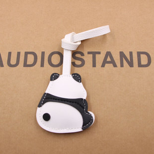 国潮大熊猫皮革箱包挂绳挂坠挂件 国宝熊猫服装辅料配饰皮质挂饰