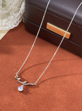 小众气质时尚百搭镶钻波浪项链个性轻奢简约设计感锁骨链配饰批发