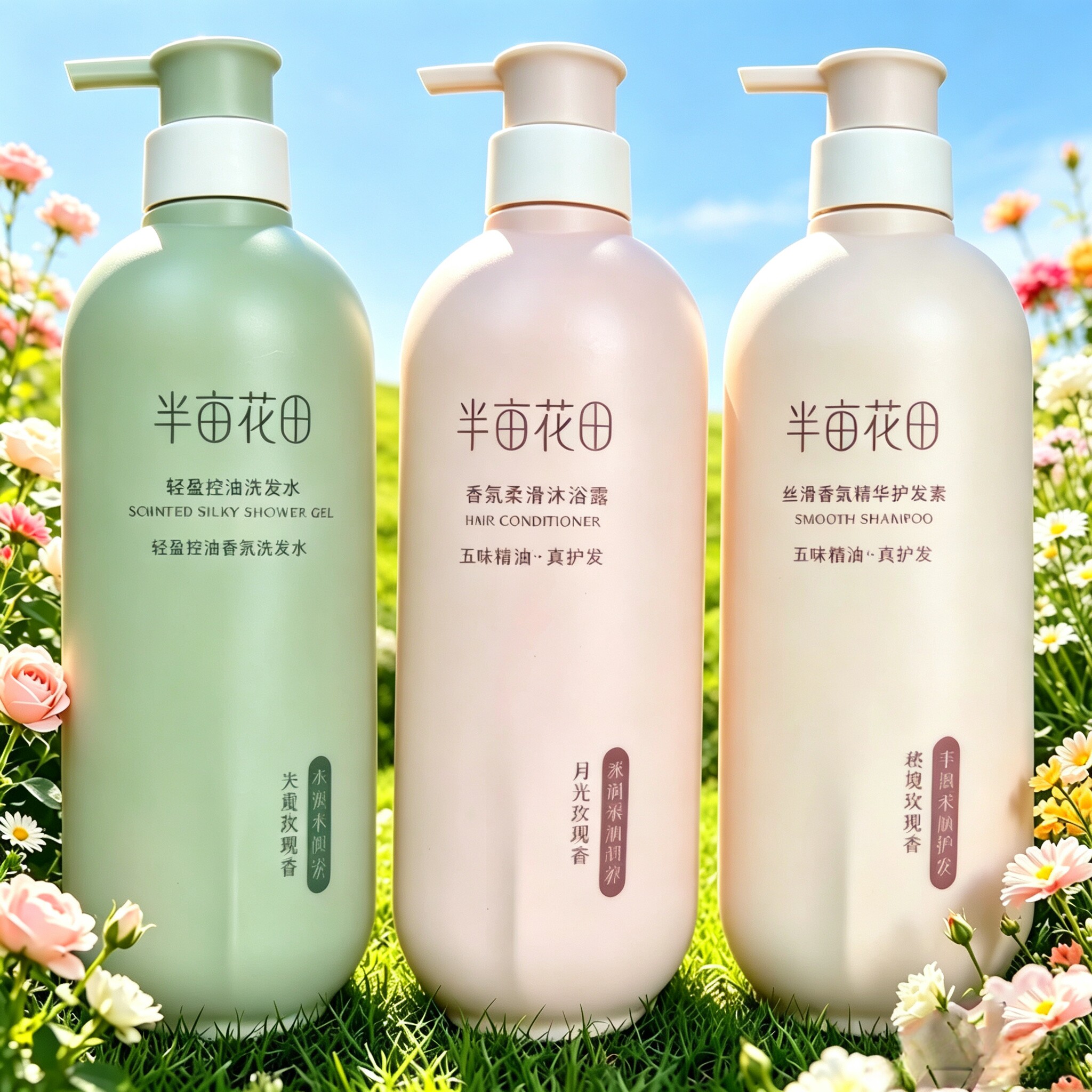 半亩花田精油香氛洗护套装轻盈控油去屑润滑洗发水护发素持久留香