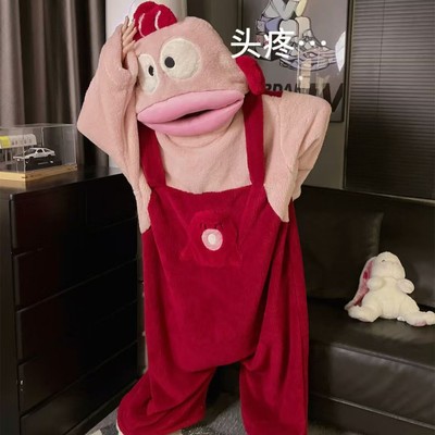 小丑鱼连体服睡衣女生珊瑚绒卡通沙雕搞怪秋天冬季保暖睡袍家居服